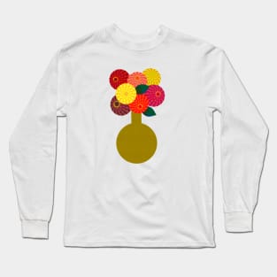 Zinnia Bouquet in a Vase Long Sleeve T-Shirt